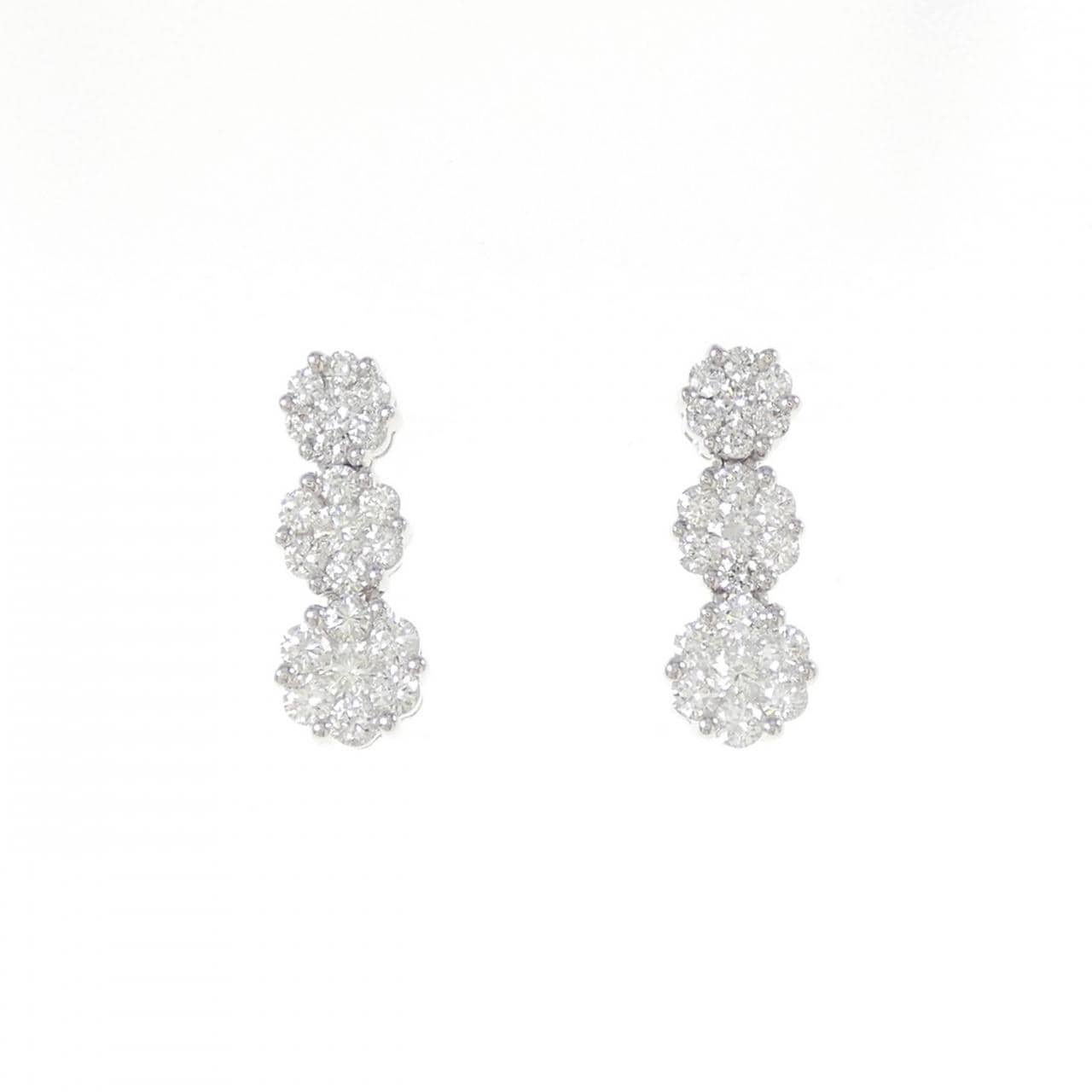 K18WG ダイヤモンド ピアス 1.00CT