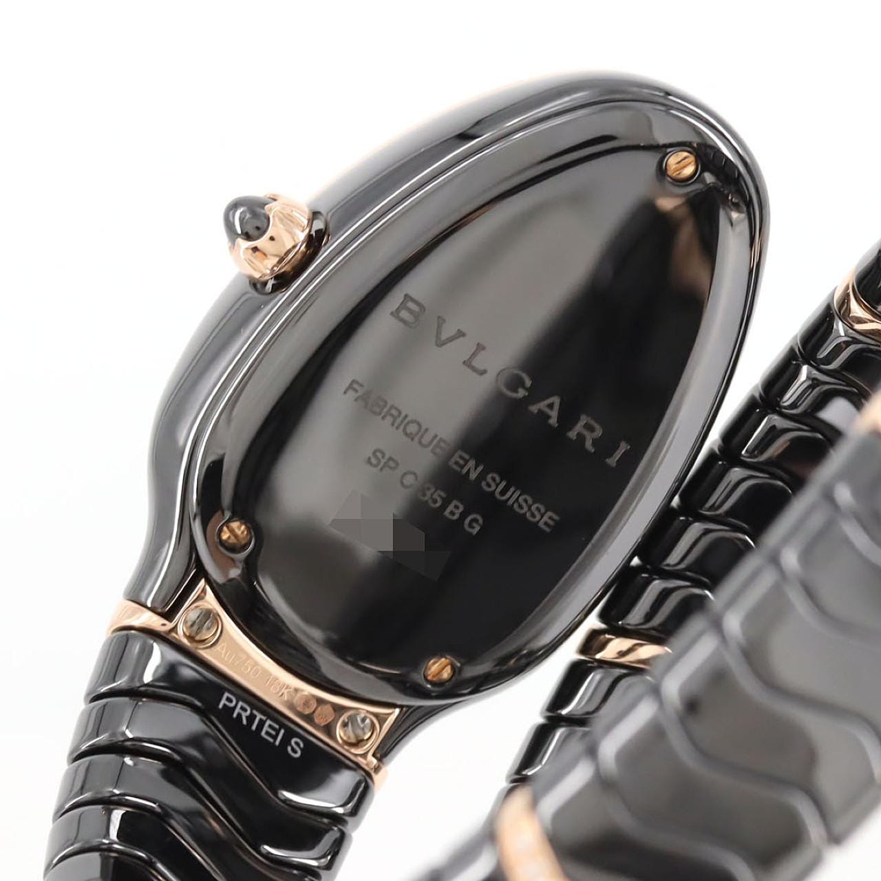 ブルガリ セルペンティスピガ セラミックxPG/D･ブレスD Sサイズ SPC35BG/103199 PG･RG クォーツ