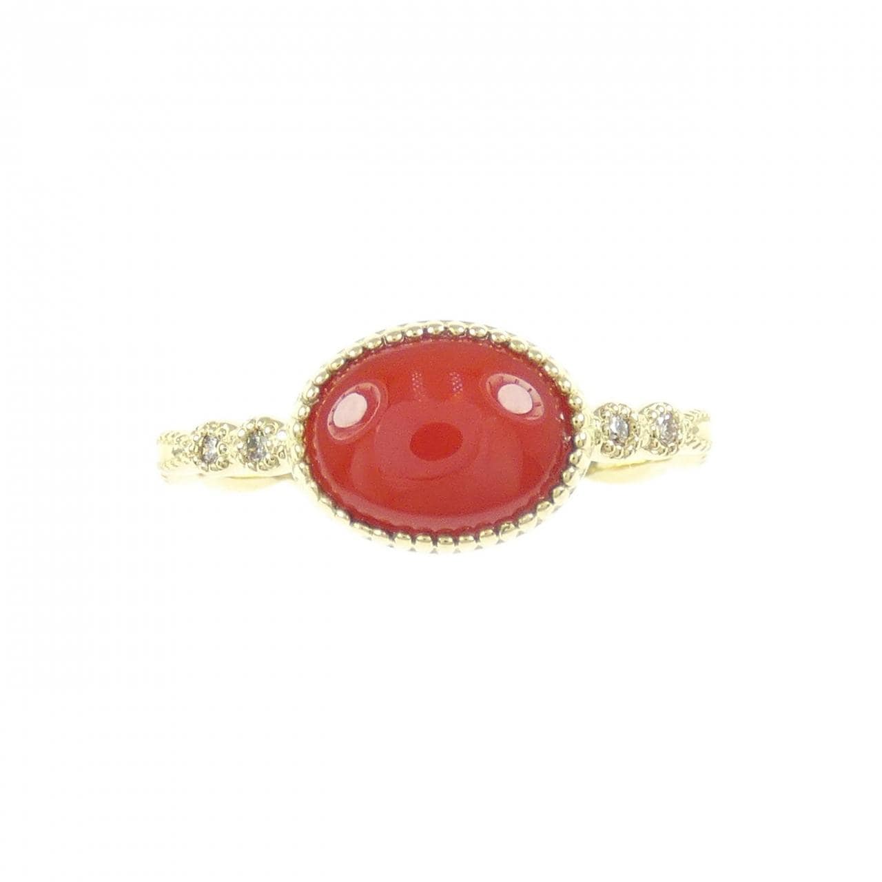 K18YG サンゴ リング 1.05CT