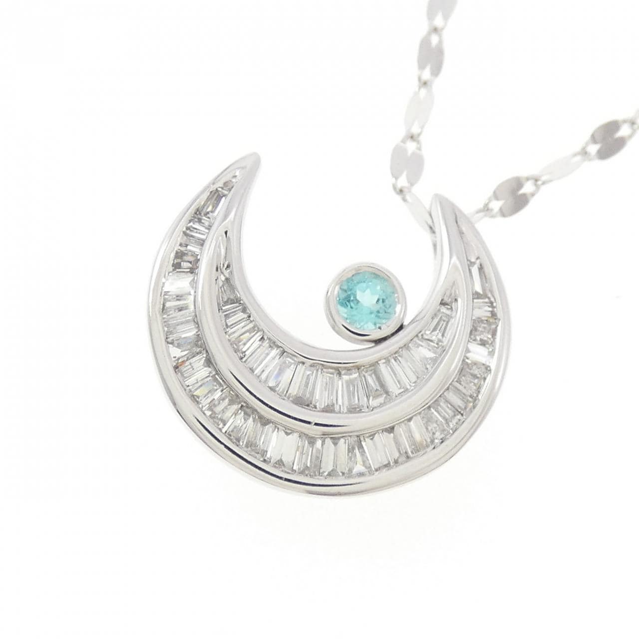 K18WG ムーン トルマリン ネックレス