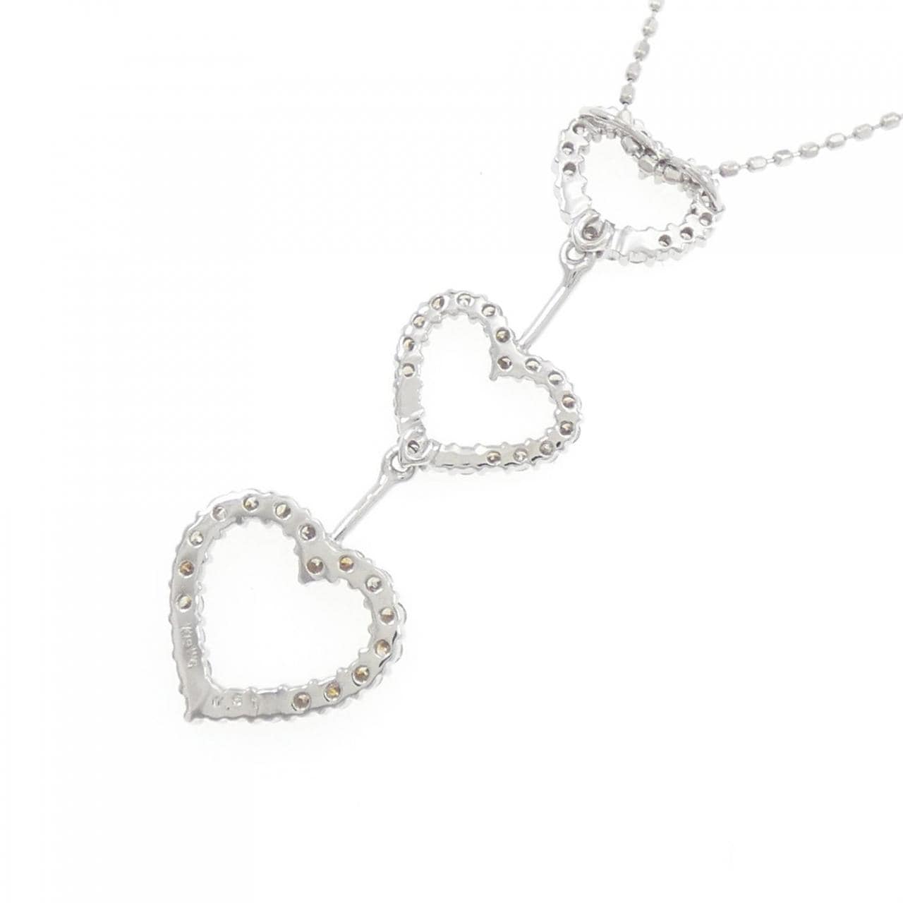 K18WG Heart Diamond Necklace 0.57CT