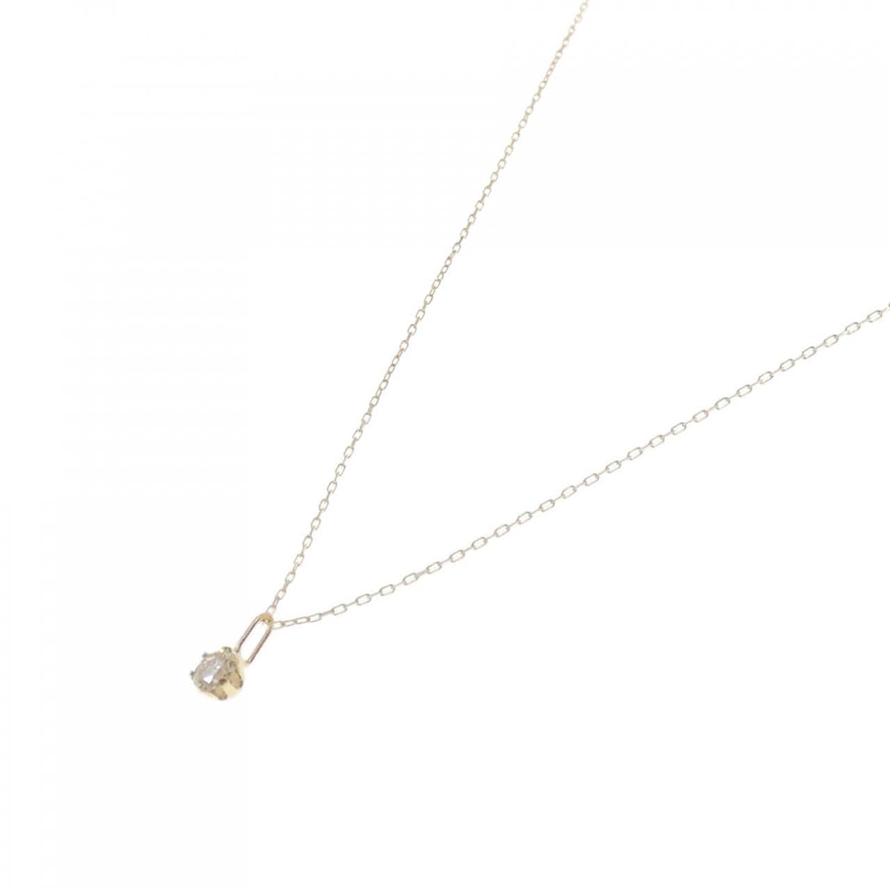 【新品】K18YG ソリティア ダイヤモンド ネックレス 0.12CT