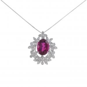 K18WG ルベライトトルマリン ネックレス 5.332CT