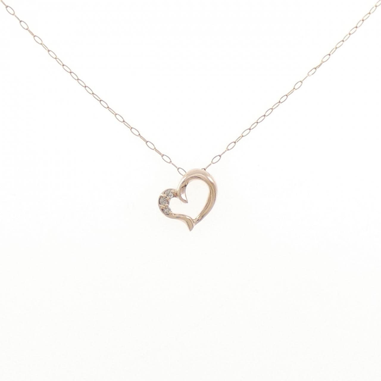 K10PG ハート ダイヤモンド ネックレス 0.02CT