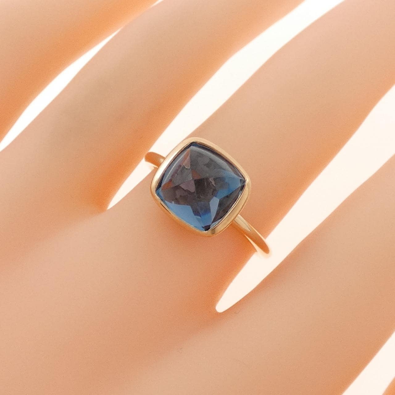 K18PG ブルートパーズ リング 4.31CT