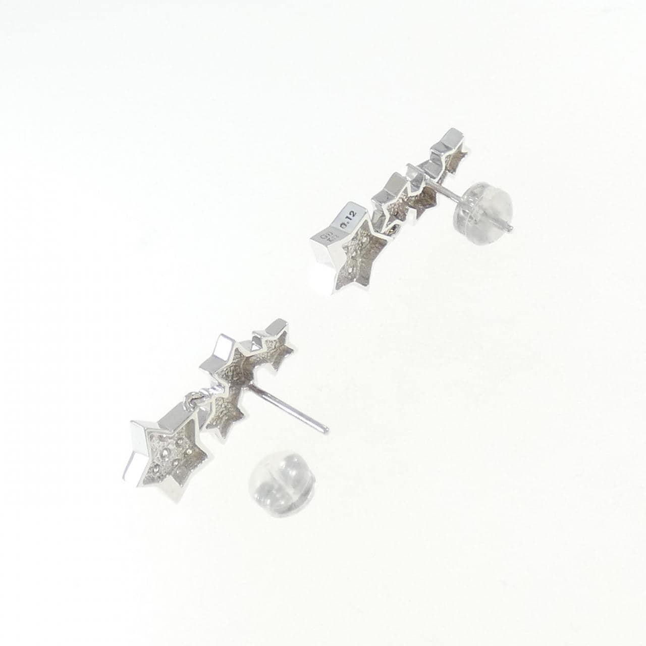 K18WG スター ダイヤモンド ピアス 0.24CT
