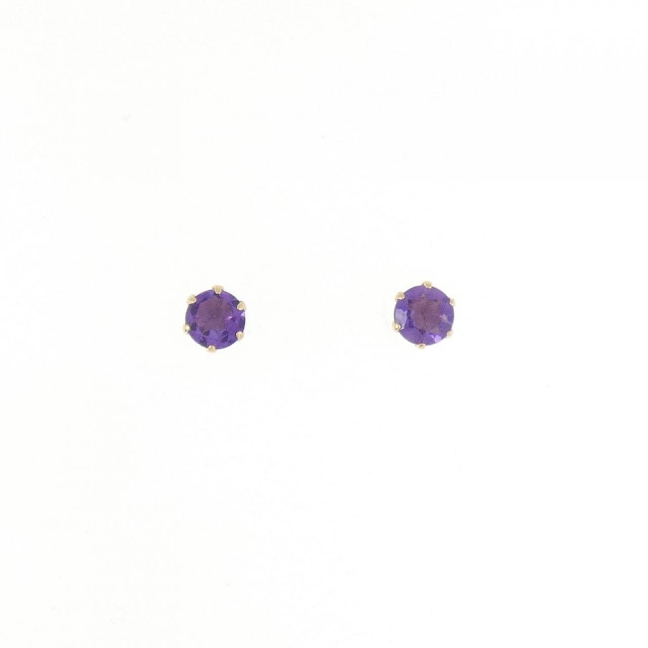 K18YG amethyst earrings