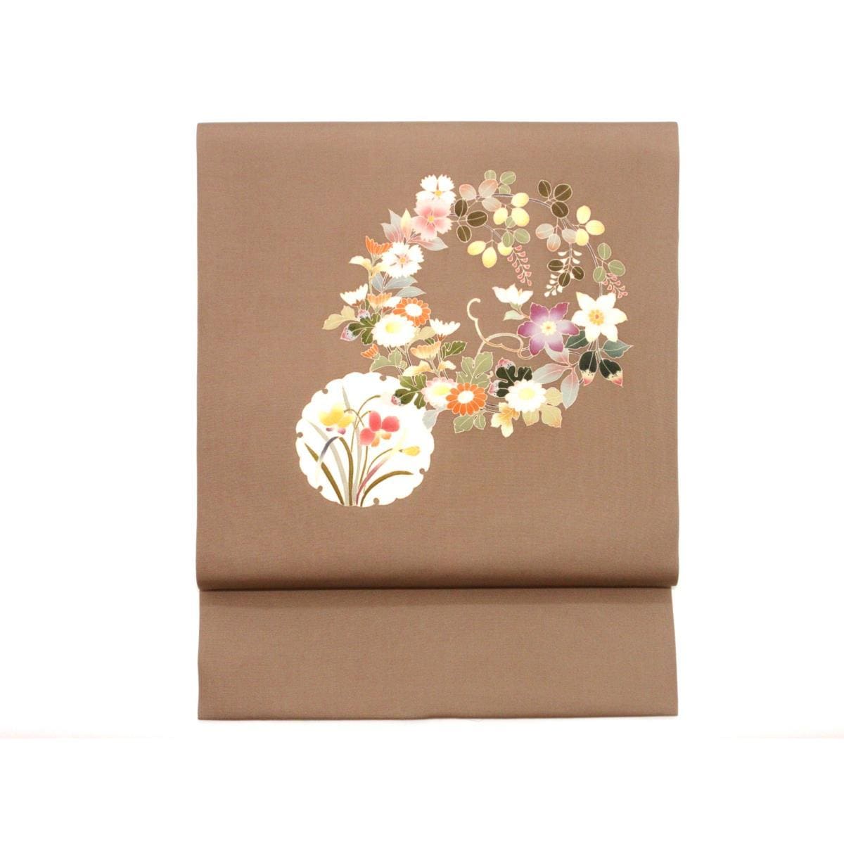 名古屋帯　塩瀬染帯　友禅加工