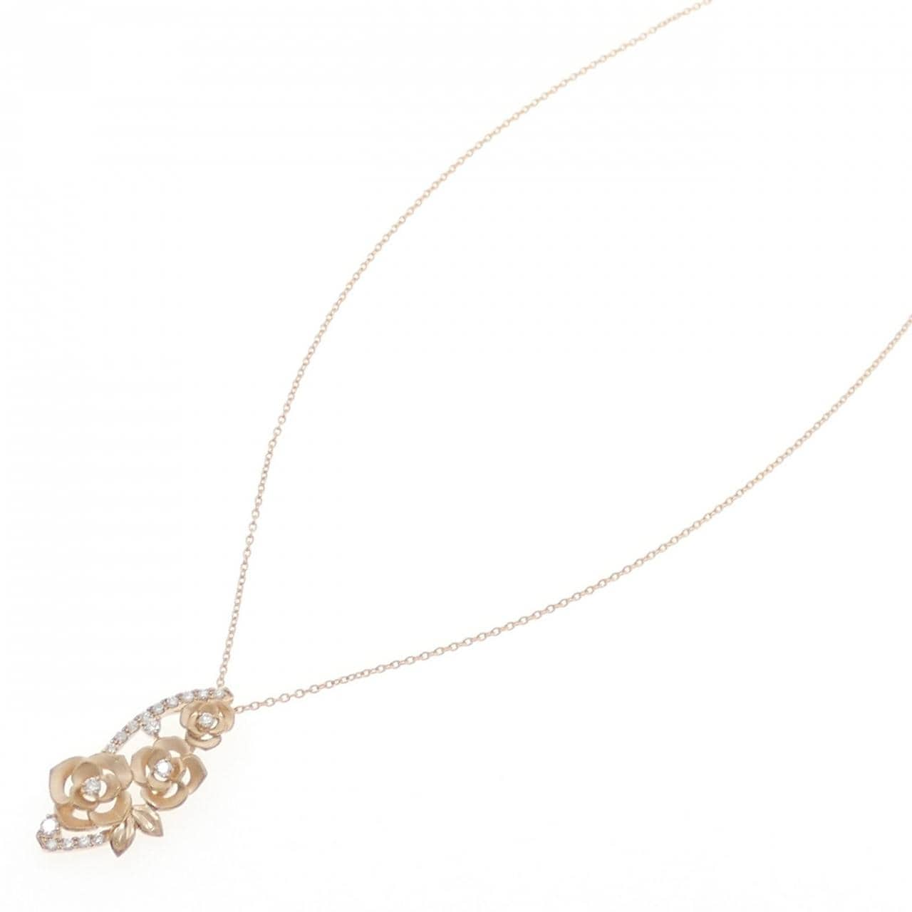 K18PG ローズ ダイヤモンド ネックレス 0.20CT