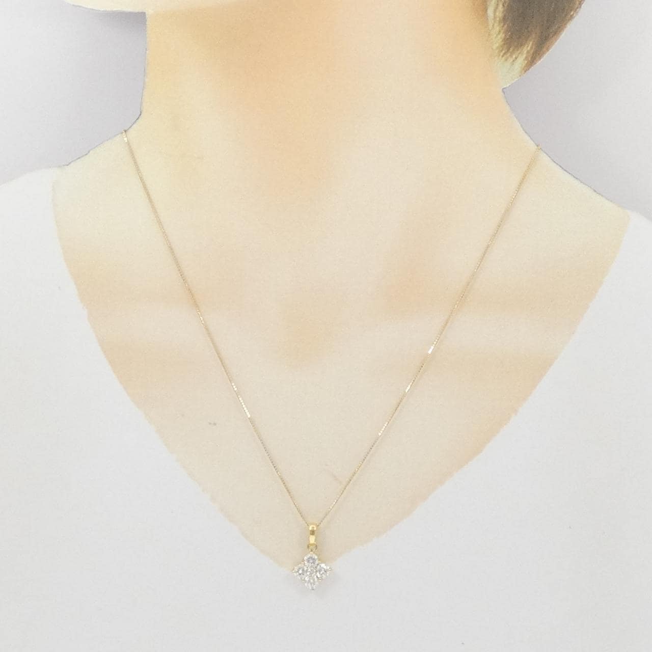 K18YG/K18WG ダイヤモンド ネックレス 1.04CT
