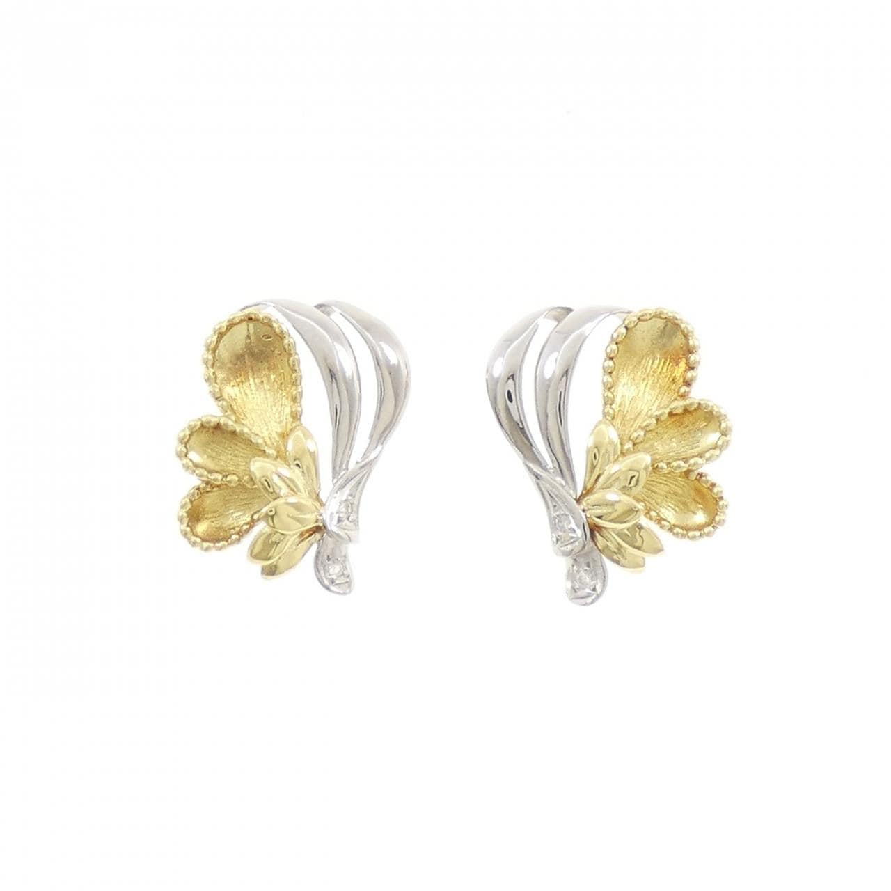 K18YG/PT900 ダイヤモンド ピアス 0.04CT