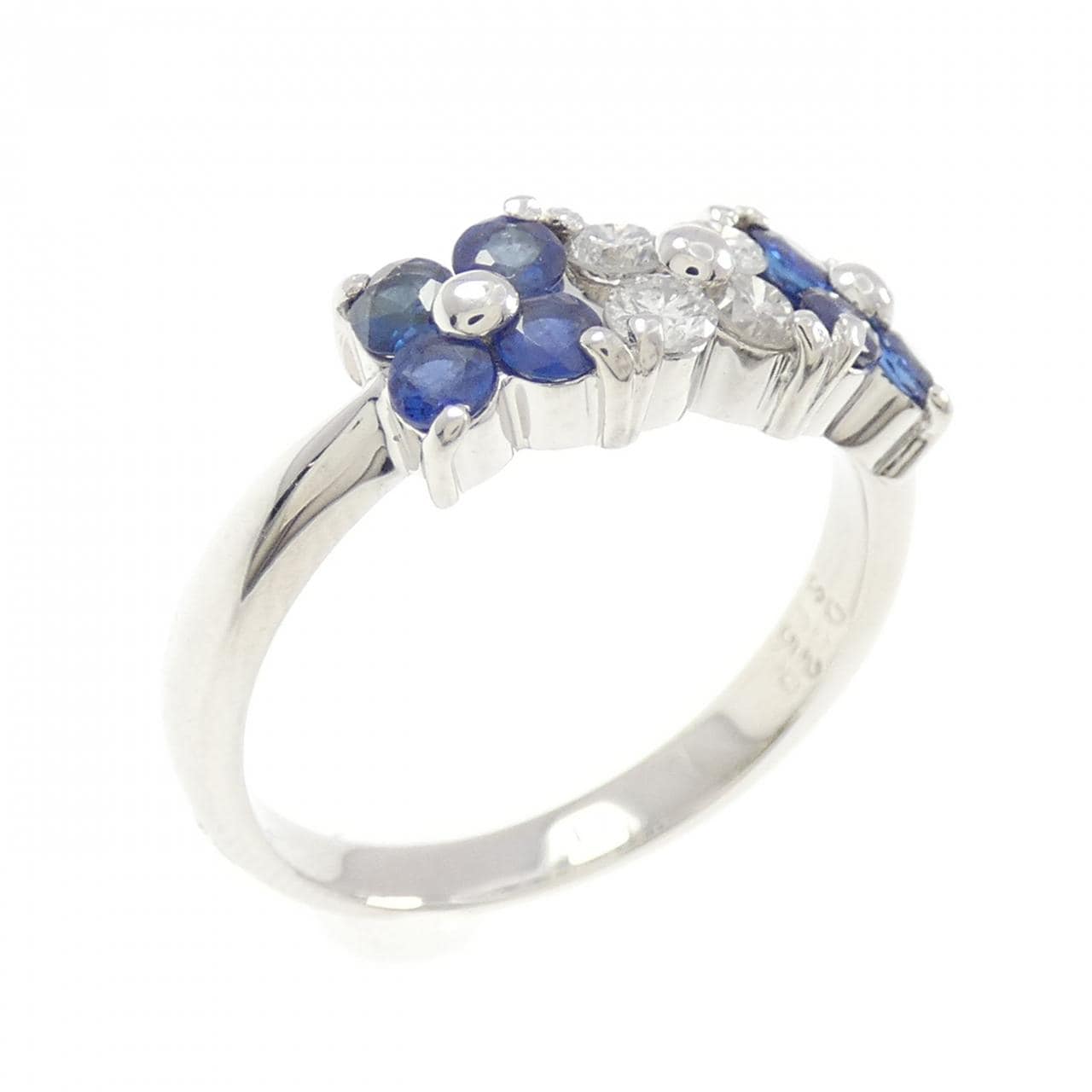 PT900 フラワー サファイヤ リング 0.50CT