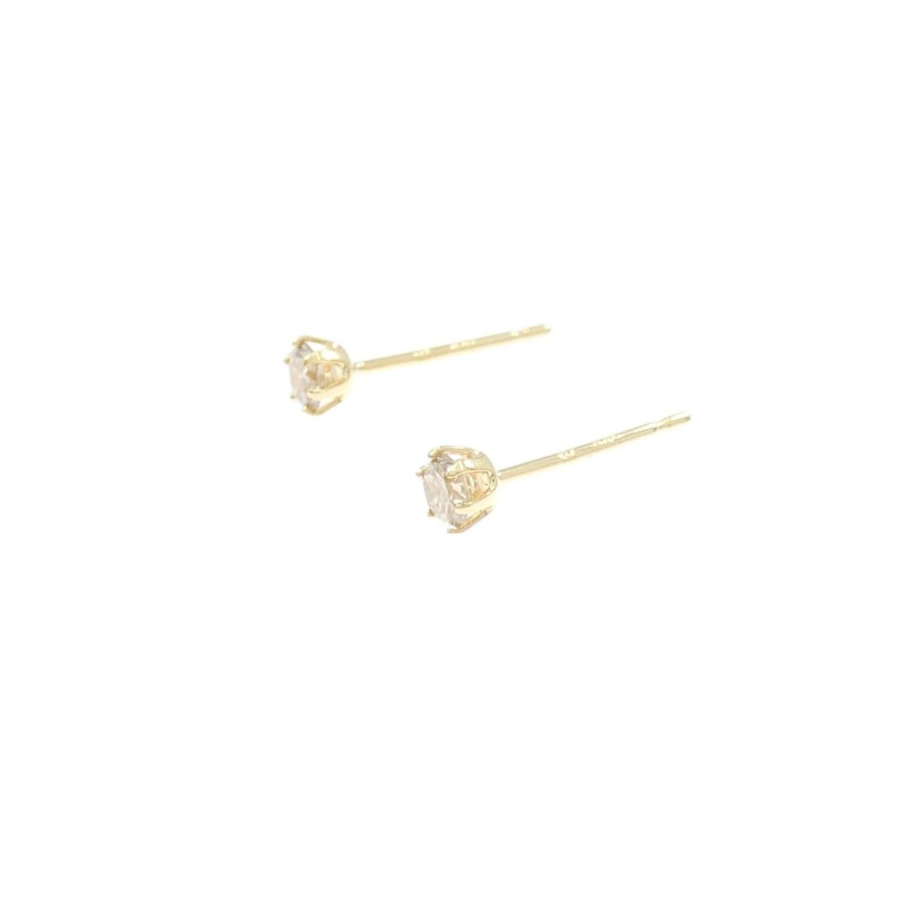 K18YG ソリティア ダイヤモンド ピアス 0.2CT