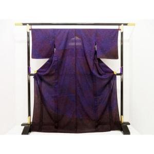 【新品】単衣　紋紗織訪問着　友禅加工ボカシ染