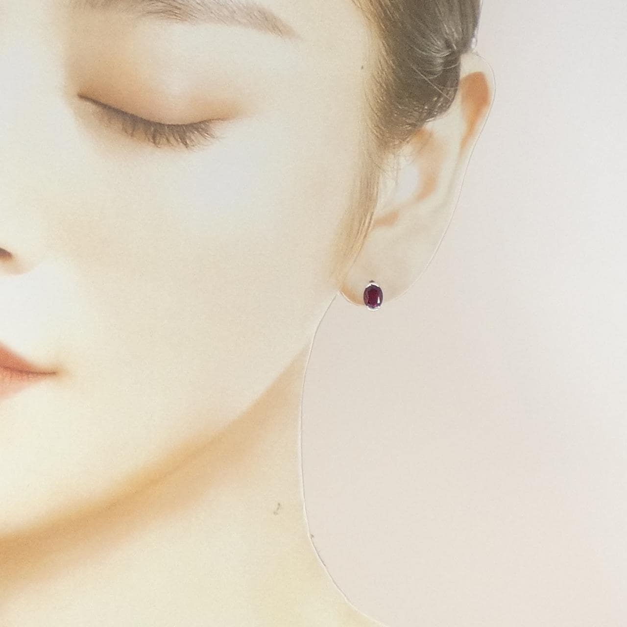 K18WG ルベライトトルマリン ピアス 1.42CT