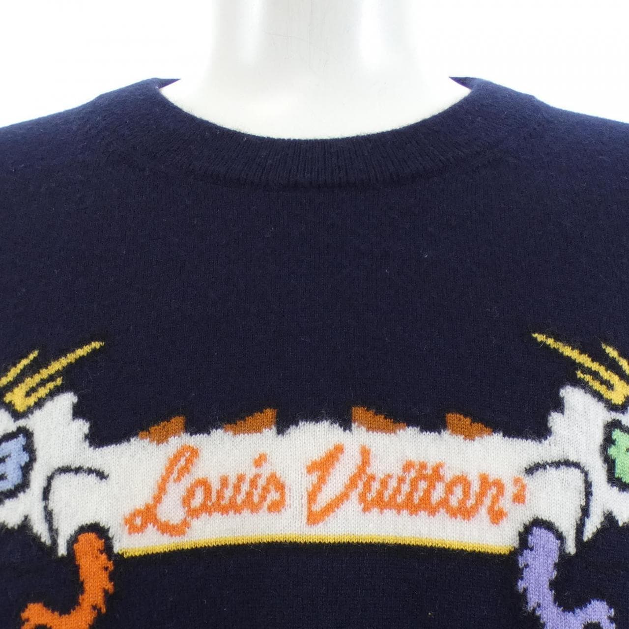 ルイヴィトン LOUIS VUITTON インタルシアジャカードグラフィックカシミヤクルーネック　NIGO HMN02WDLB ニット