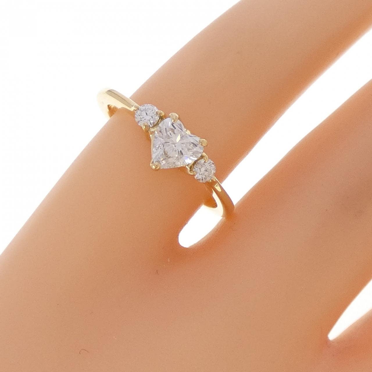 K18YG ハート ダイヤモンド リング 0.328CT