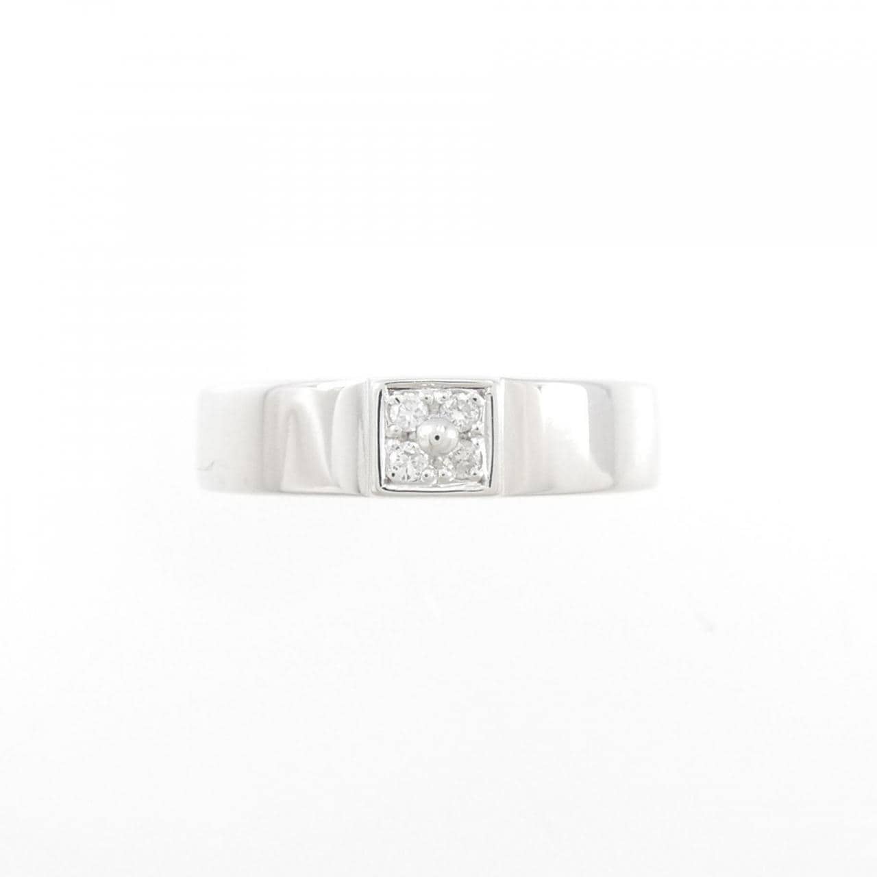 K18WG flower Diamond ring 0.04CT