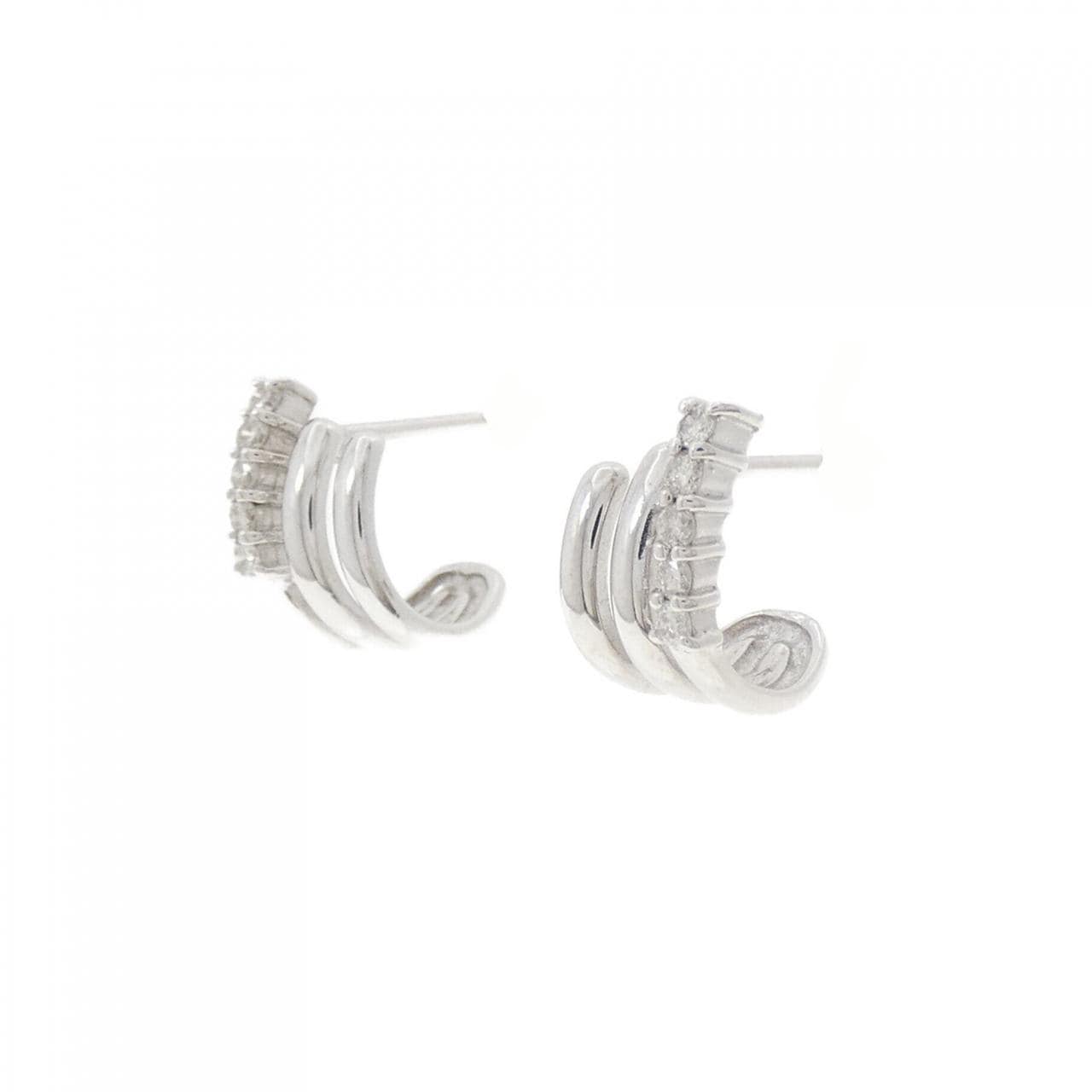 K18WG ダイヤモンド ピアス 0.14CT