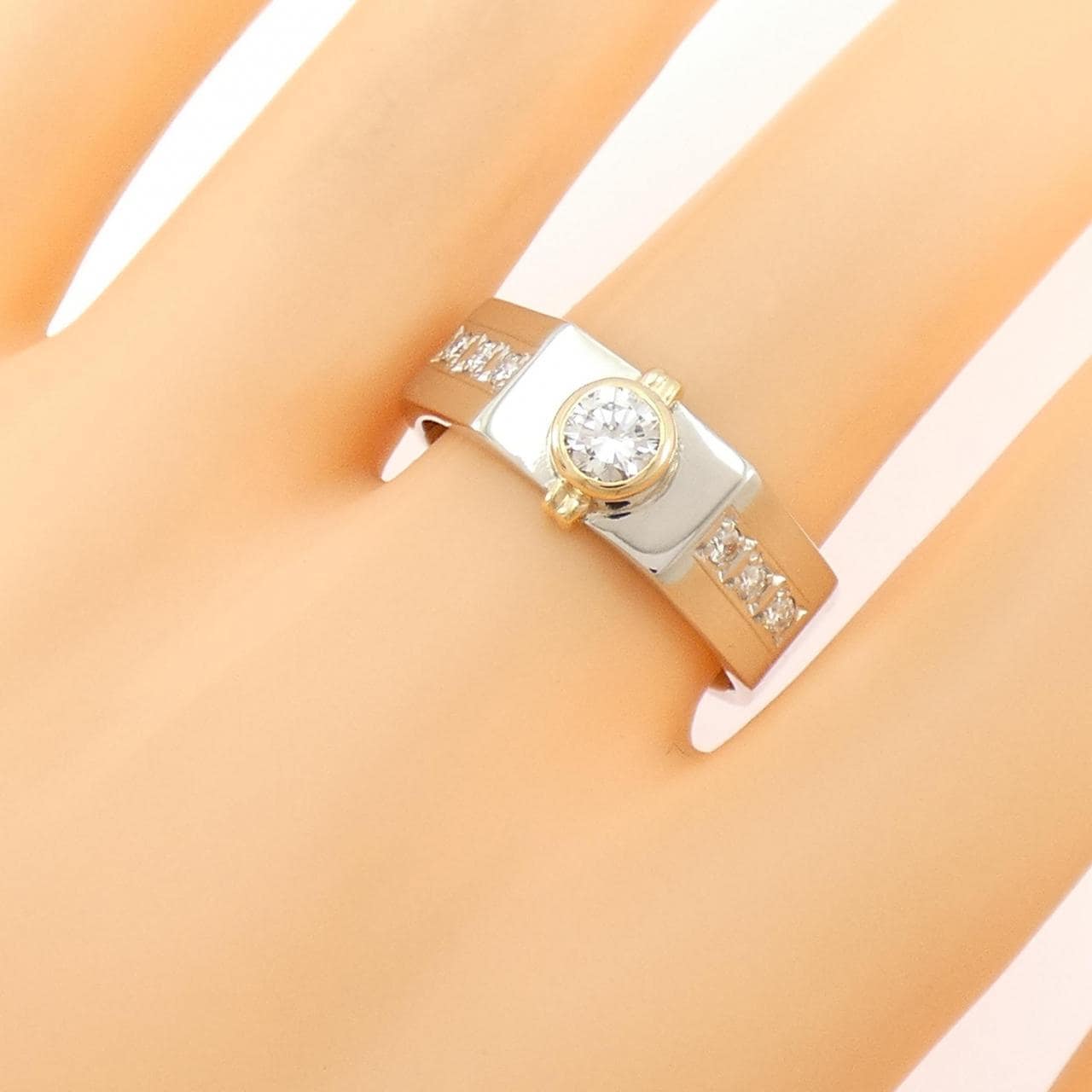 K18YG/PT900 ダイヤモンド リング 0.33CT