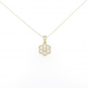 K18YG フラワー ダイヤモンド ネックレス 0.50CT