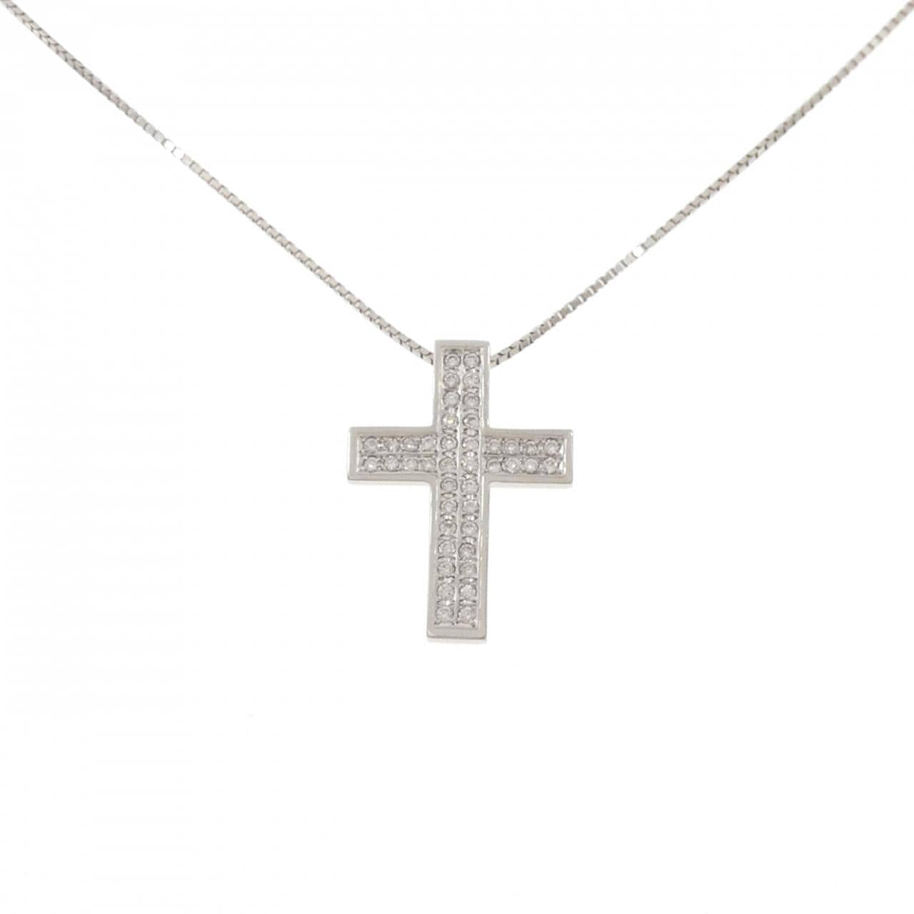 PT900/PT850 Cross Diamond Necklace 0.43CT