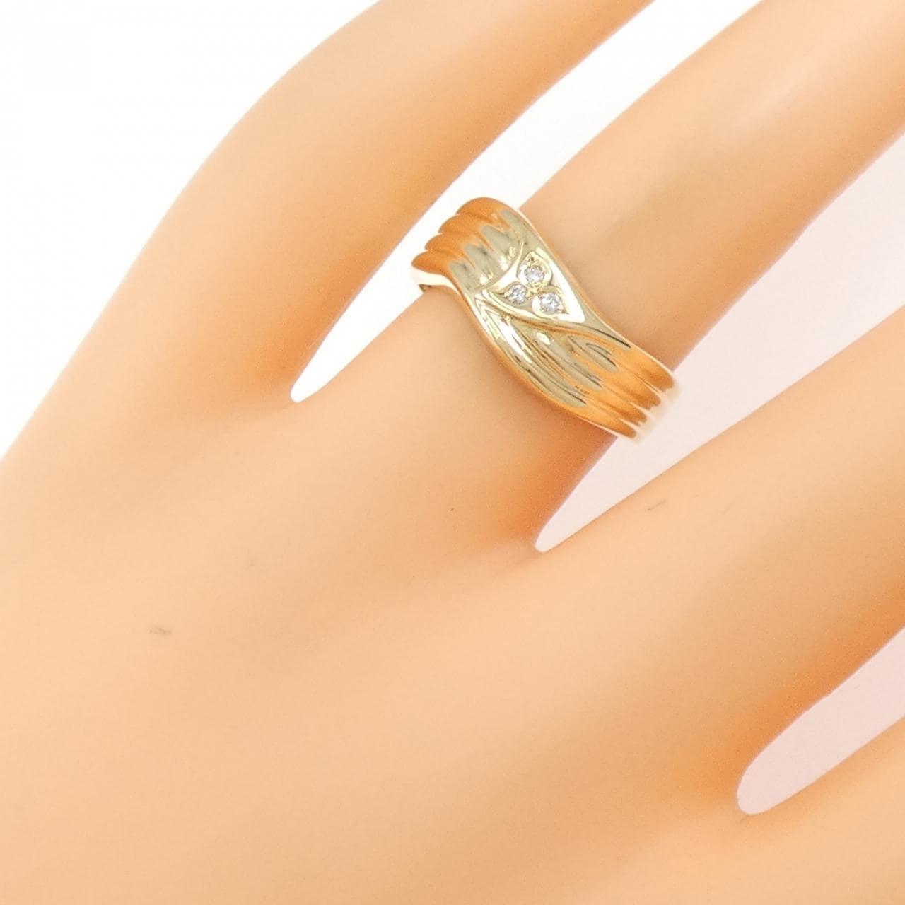 K18YG ダイヤモンド リング 0.03CT