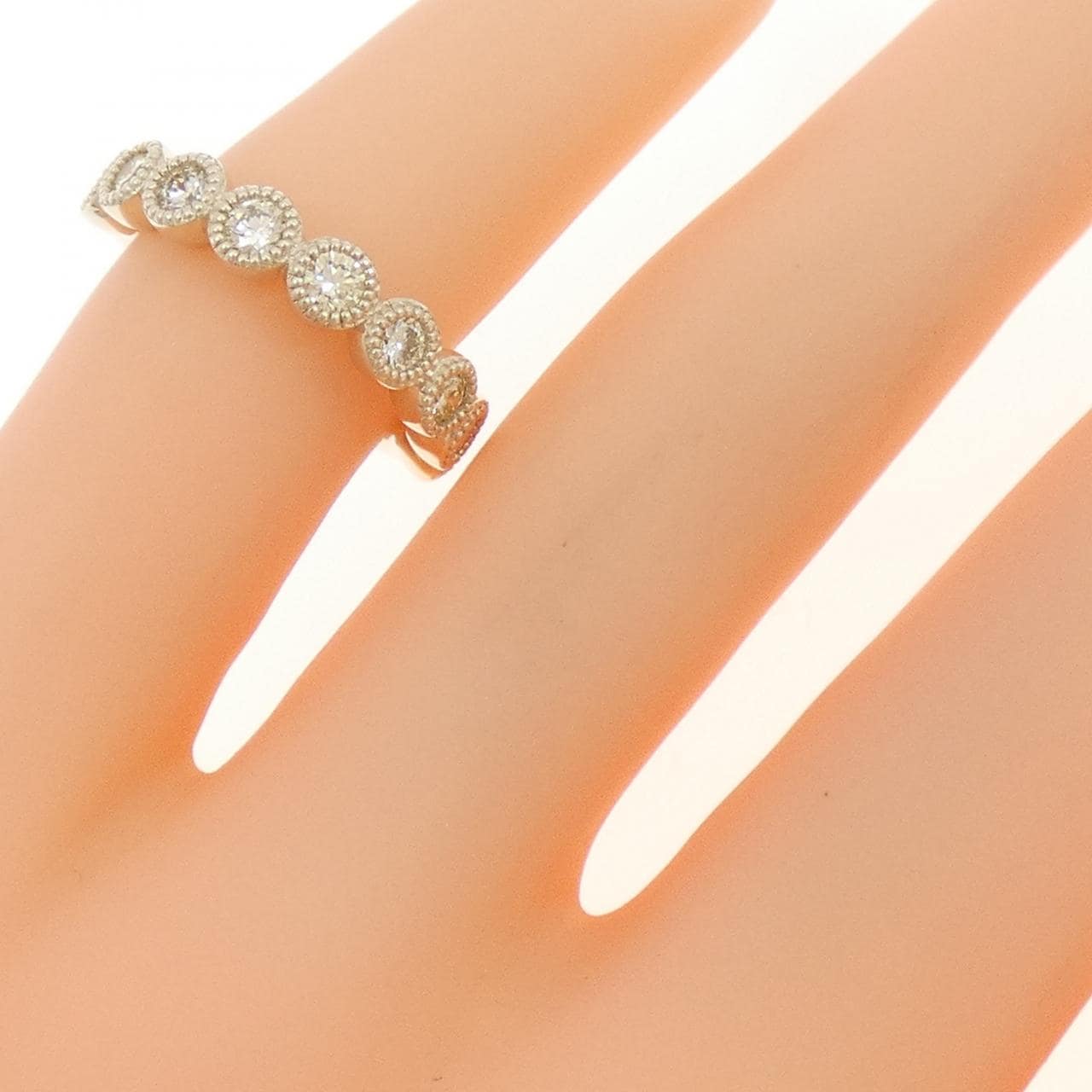 416WG ダイヤモンド ピンキーリング 0.45CT