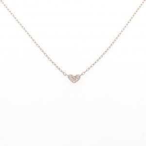 K10PG ハート パヴェ ダイヤモンド ネックレス 0.05CT