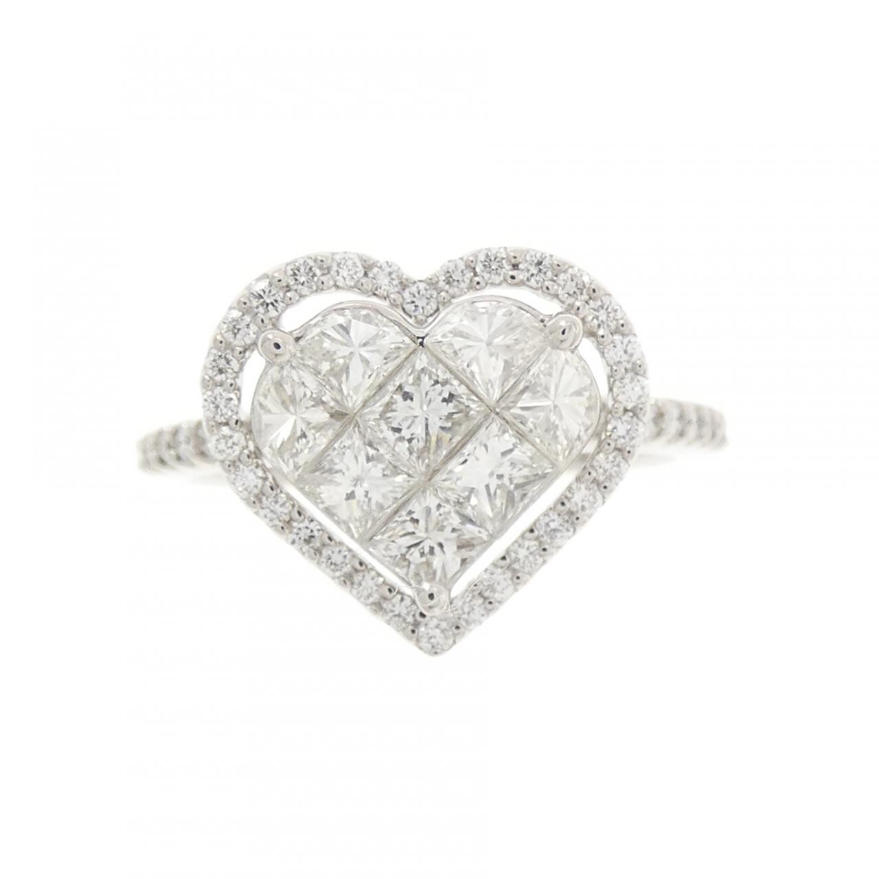 750WG ハート ダイヤモンド リング 1.05CT