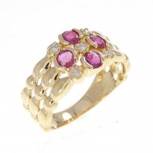 K18YG ルビー リング 0.53CT