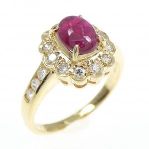 K18YG ルビー リング 0.79CT