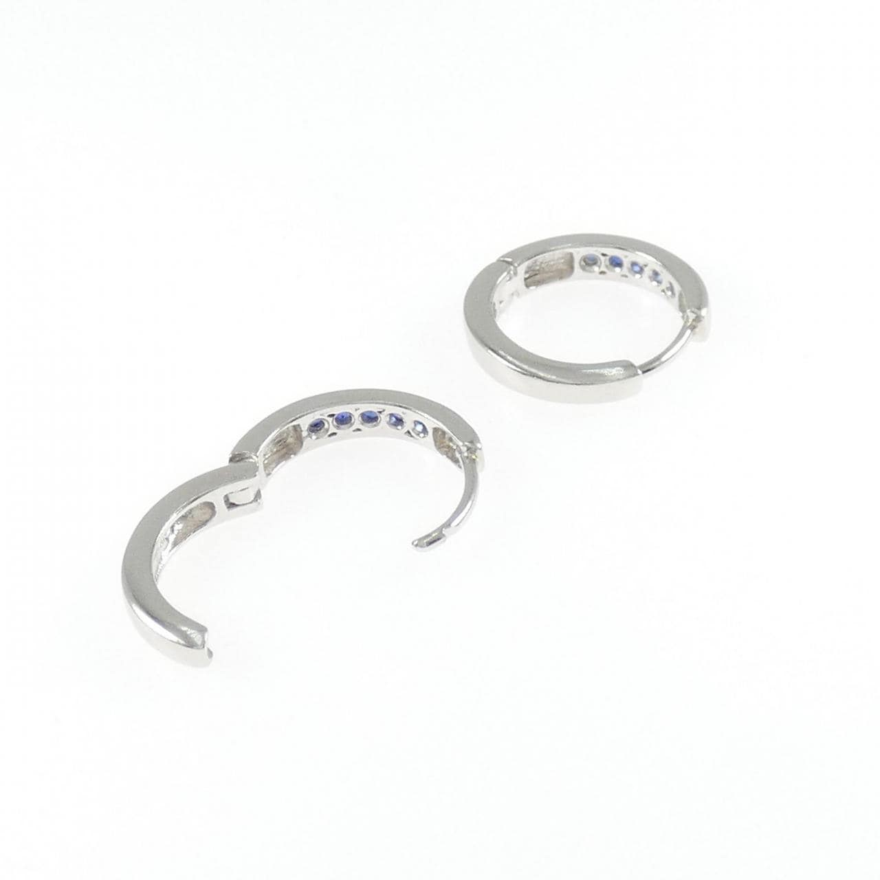 PT900 サファイヤ フープ ピアス 0.20CT