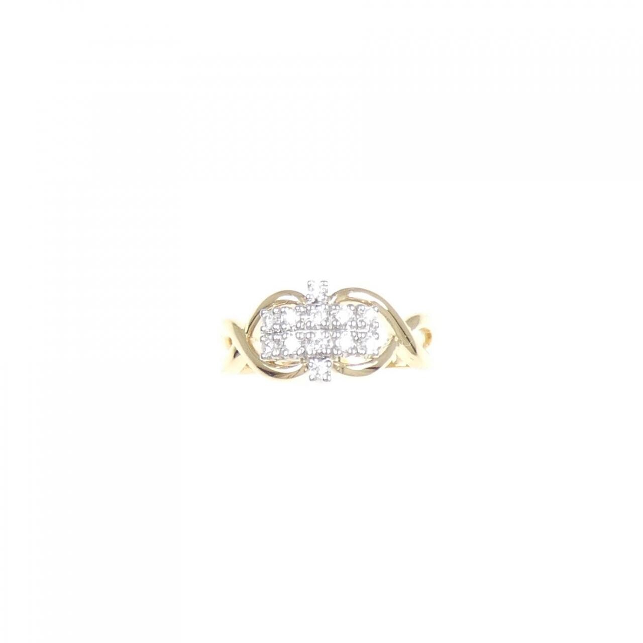 K18YG/PT ダイヤモンド リング 0.15CT