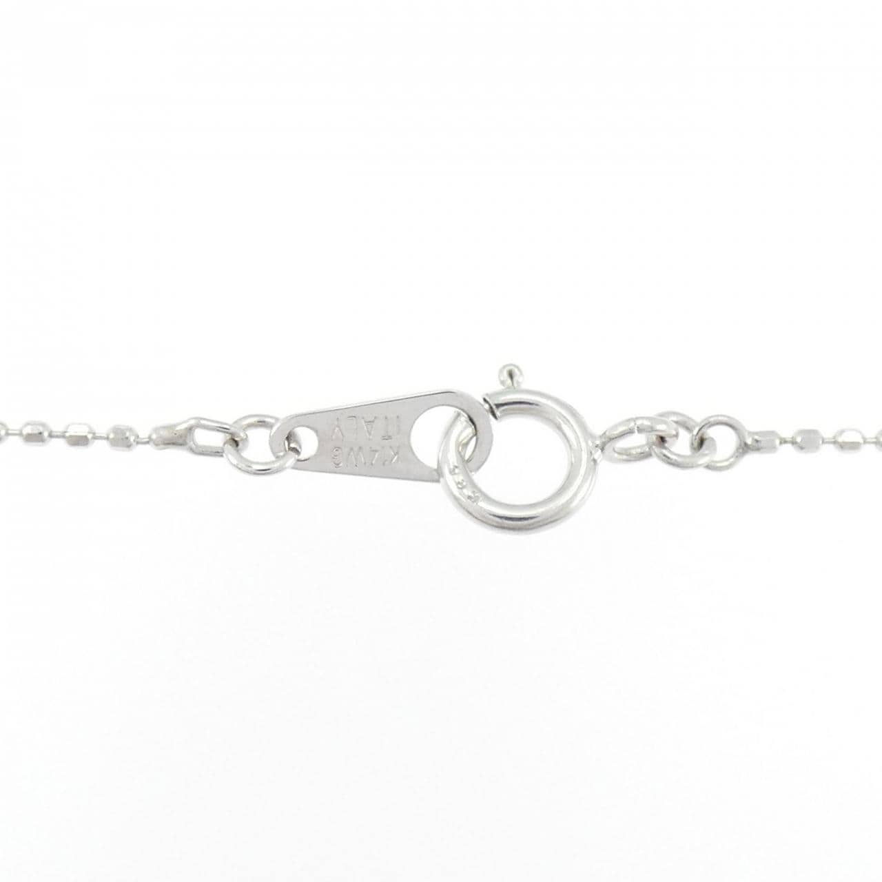 K14WG フラワー ダイヤモンド ネックレス 0.08CT