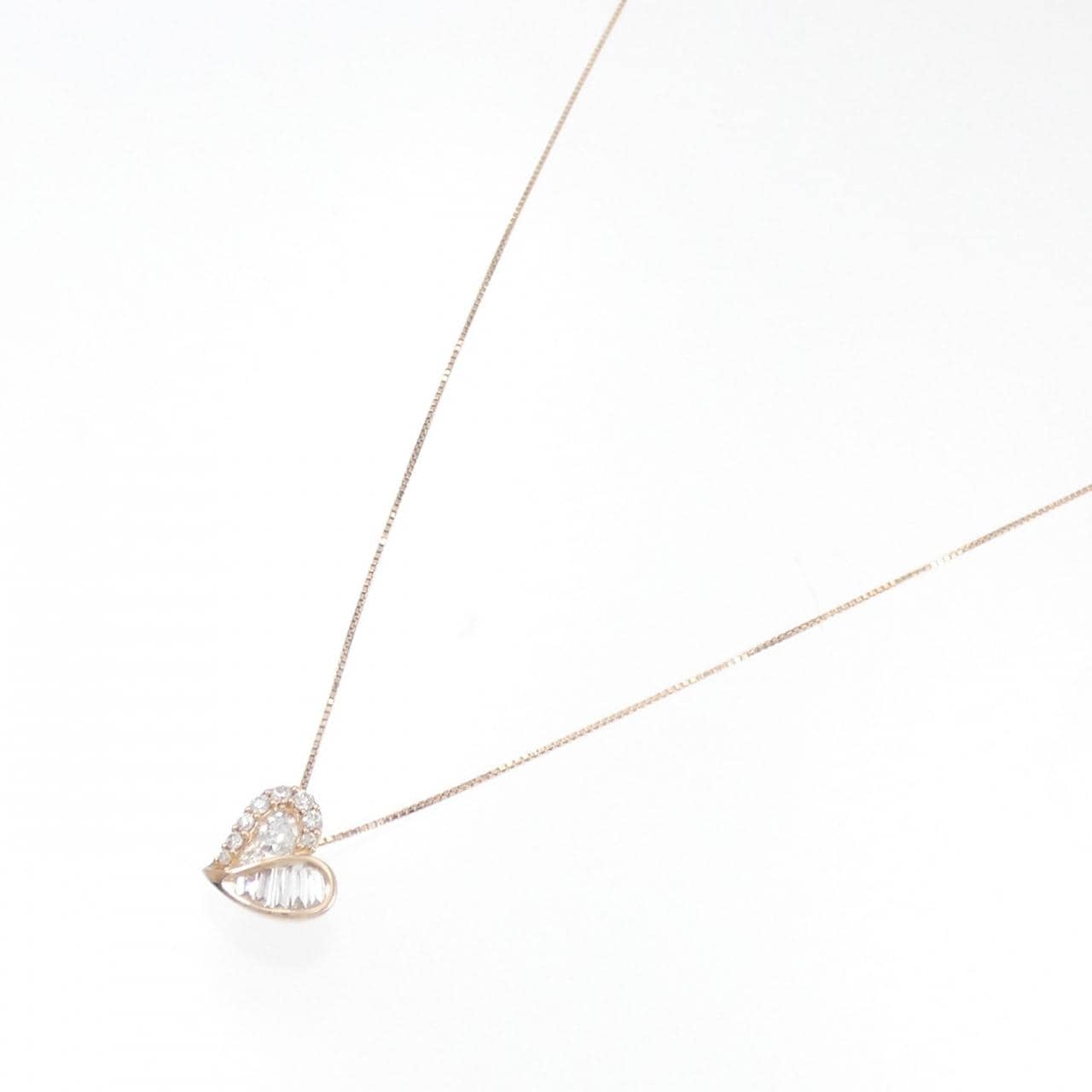 585PG/K10PG ハート ダイヤモンド ネックレス 0.29CT