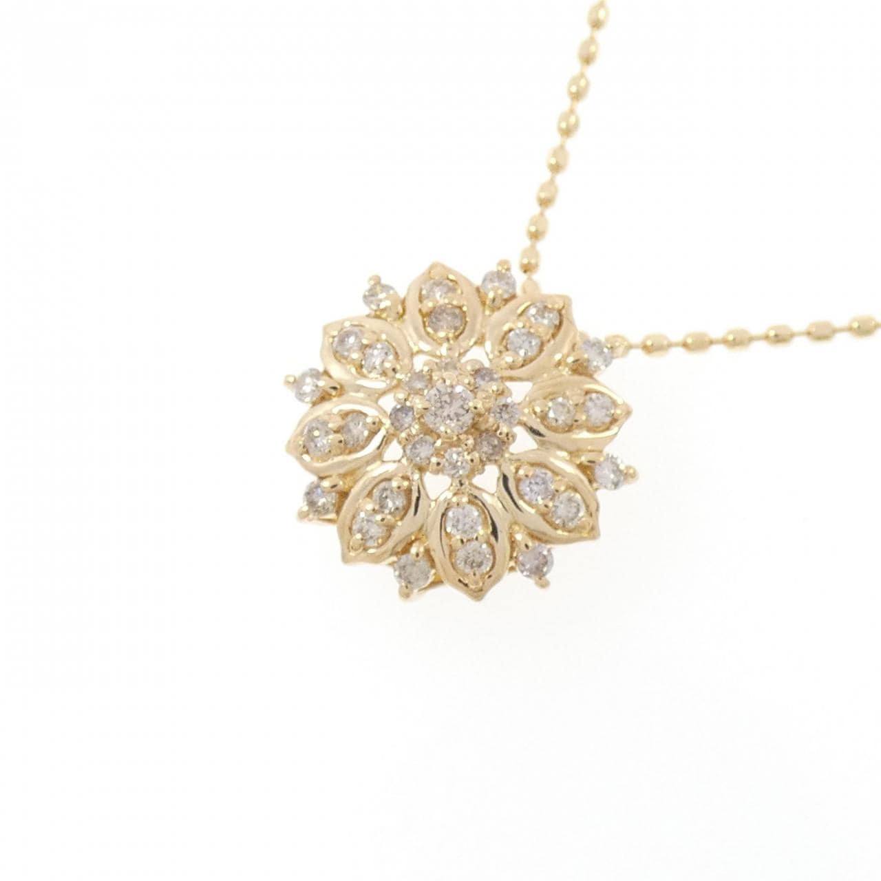 K18YG flower Diamond necklace 0.20CT