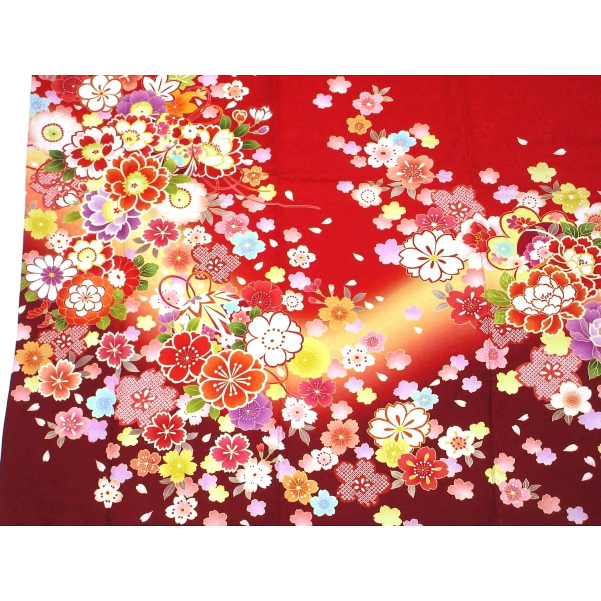 振袖　友禅加工刺繍入り　ボカシ染