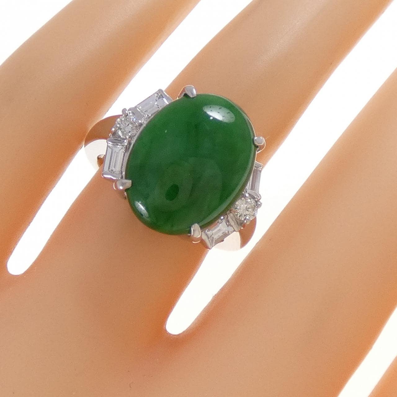 PT900 ヒスイ リング 7.54CT