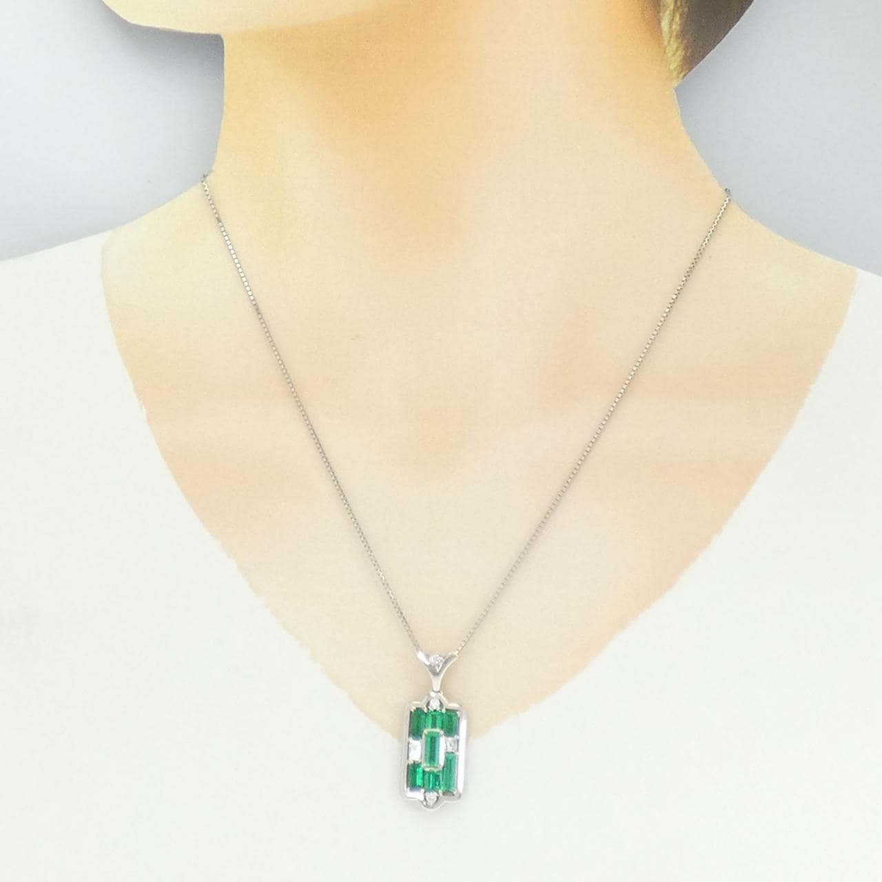 PT900/PT850 エメラルド ネックレス 2.51CT