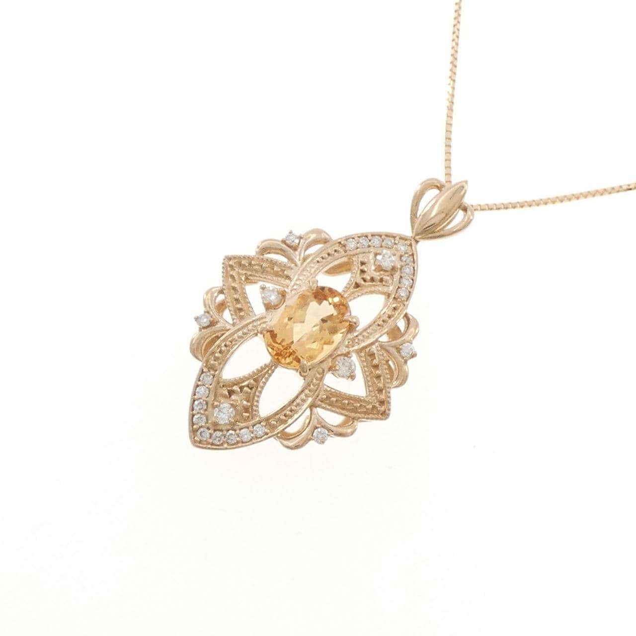 K18PG インペリアルトパーズ ネックレス 1.47CT