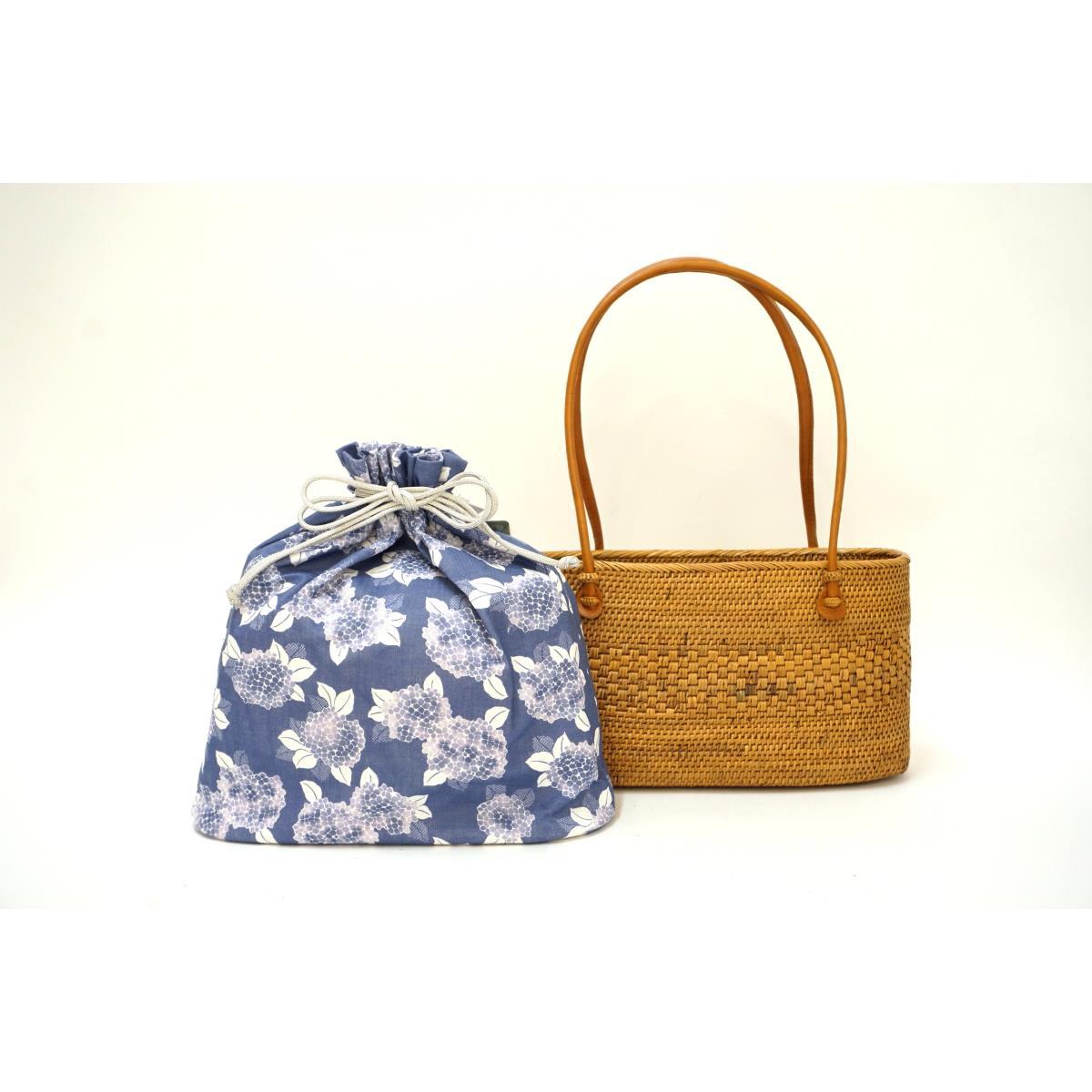 【新品】カゴバッグ　巾着付き