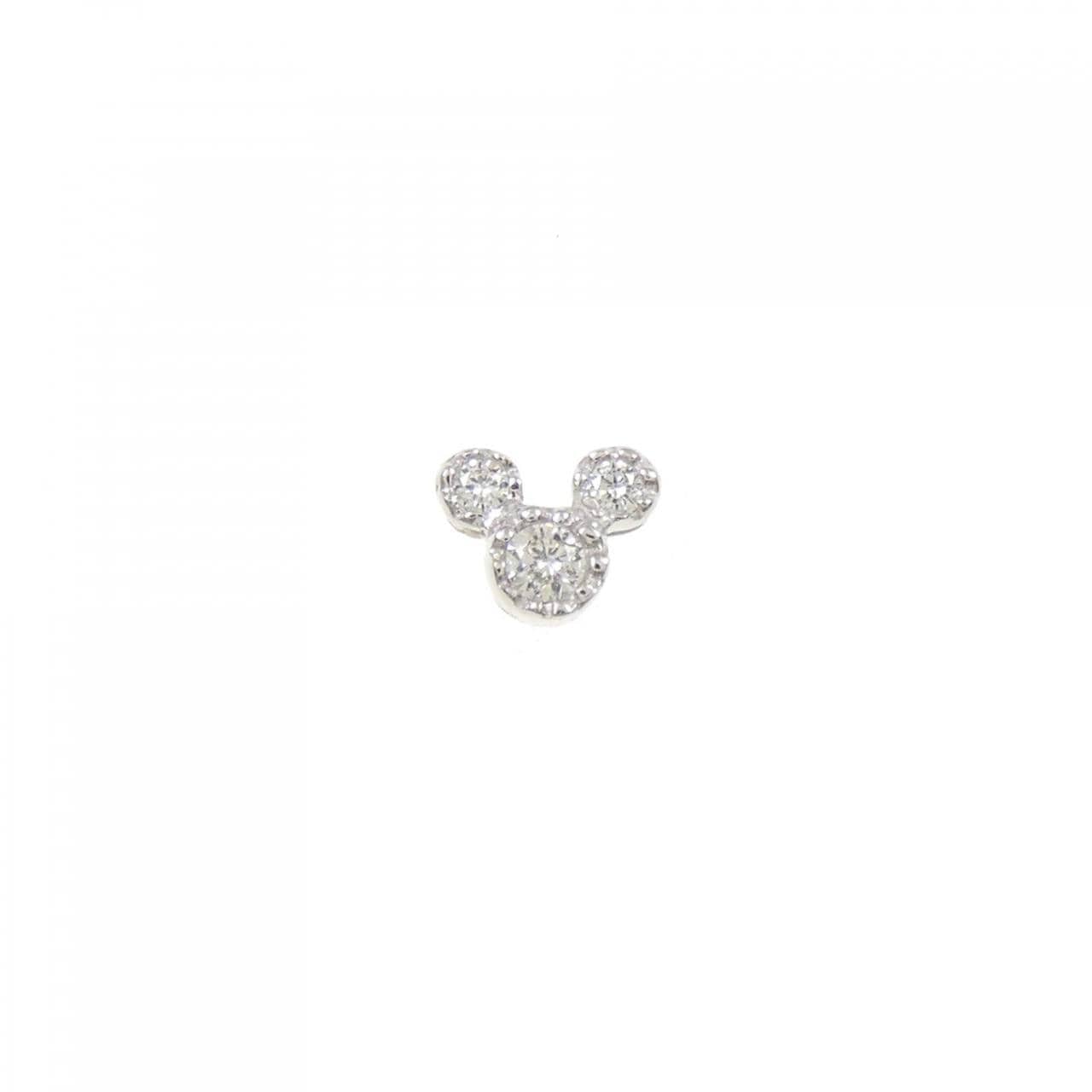 K18WG ダイヤモンド ピアス 片耳