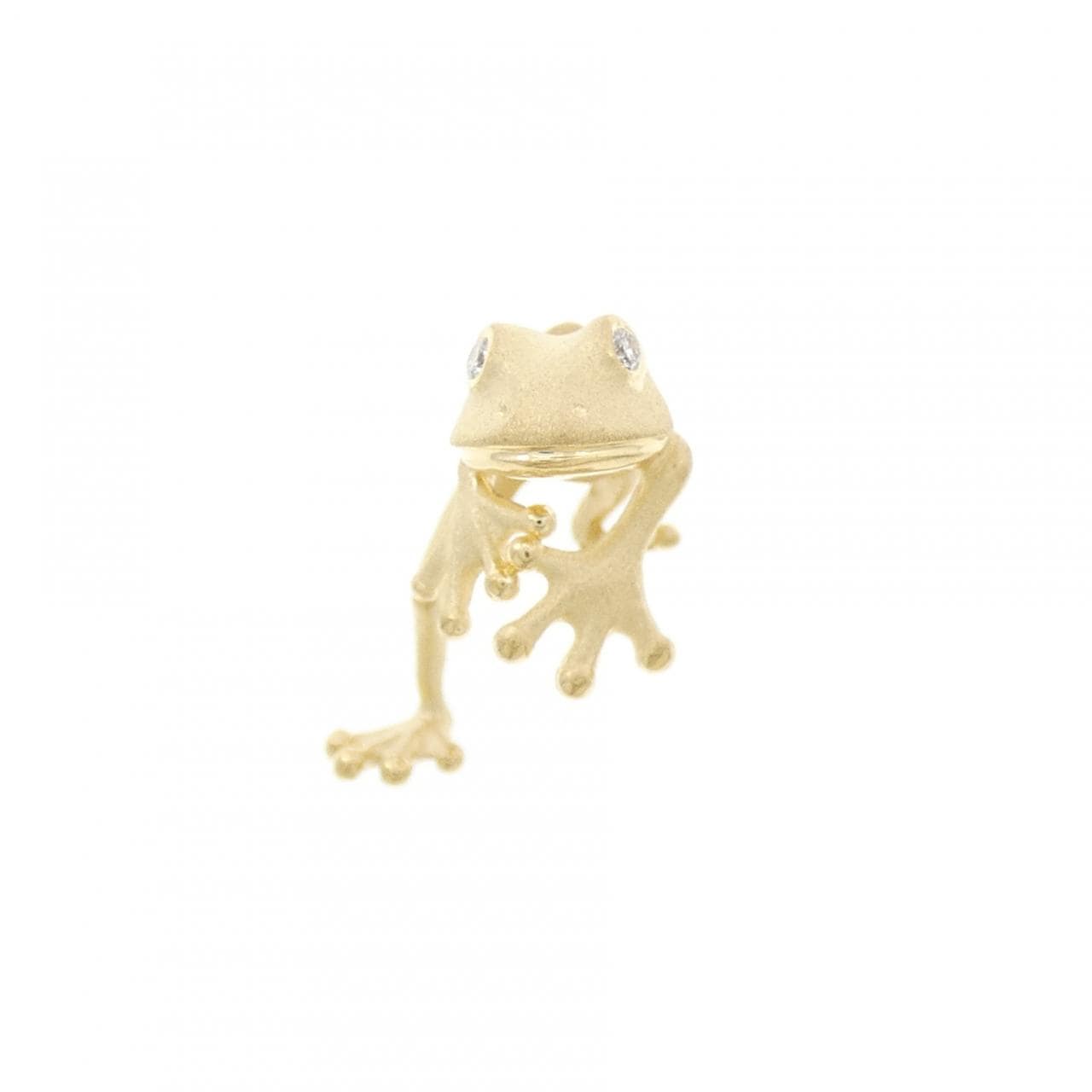 K18YG フロッグ ダイヤモンド ピアス 0.03CT 片耳