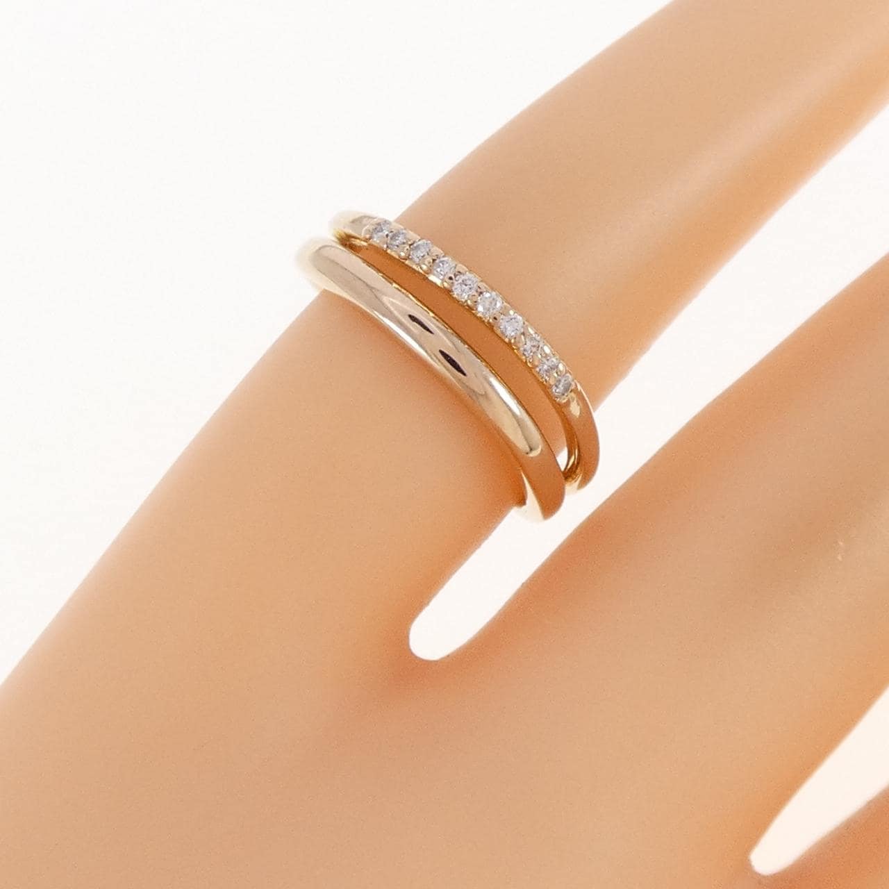 K18PG ダイヤモンド ピンキーリング 0.05CT
