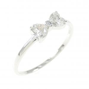 K18WG リボン ダイヤモンド リング 0.36CT