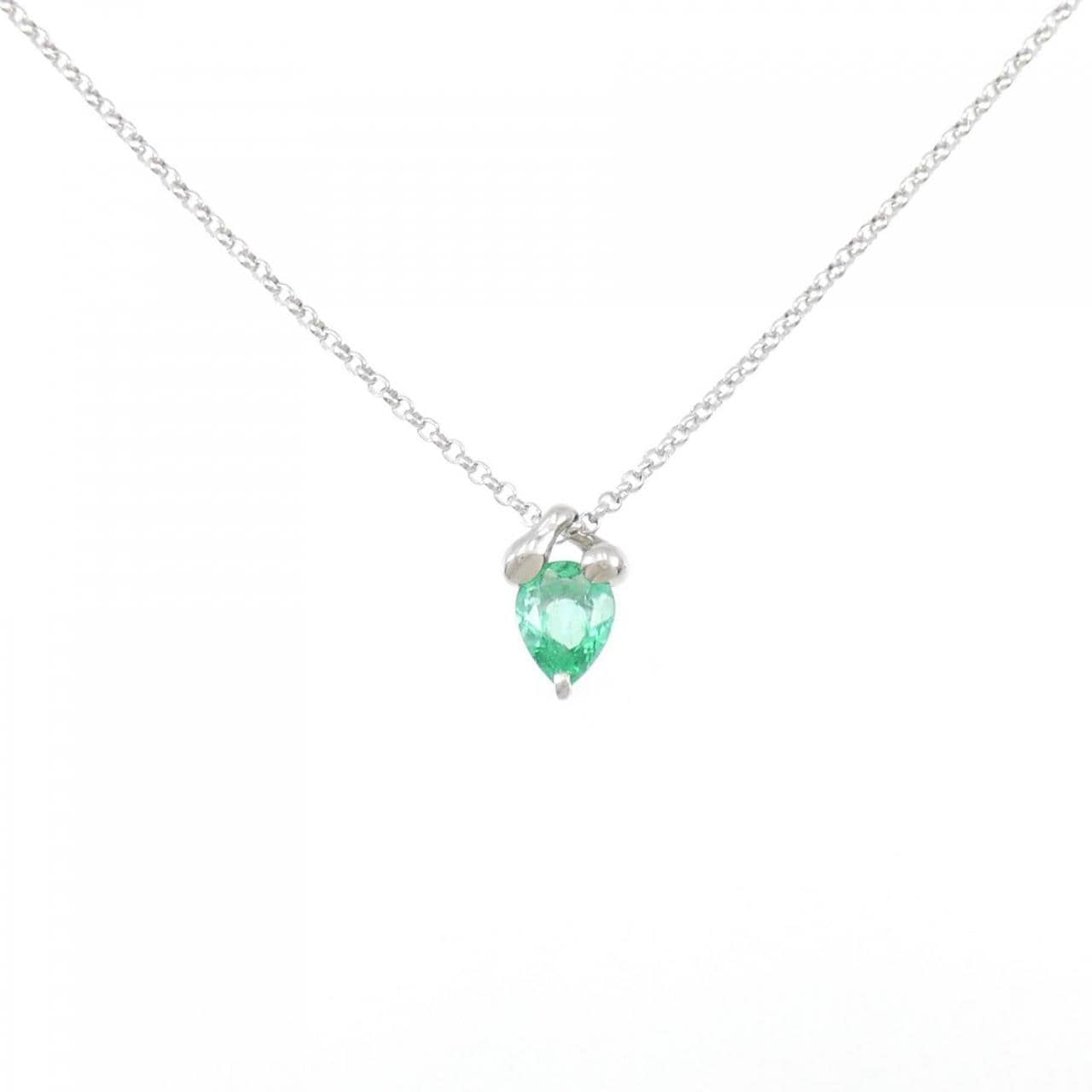 PT/K18YG Emerald Necklace 0.74CT