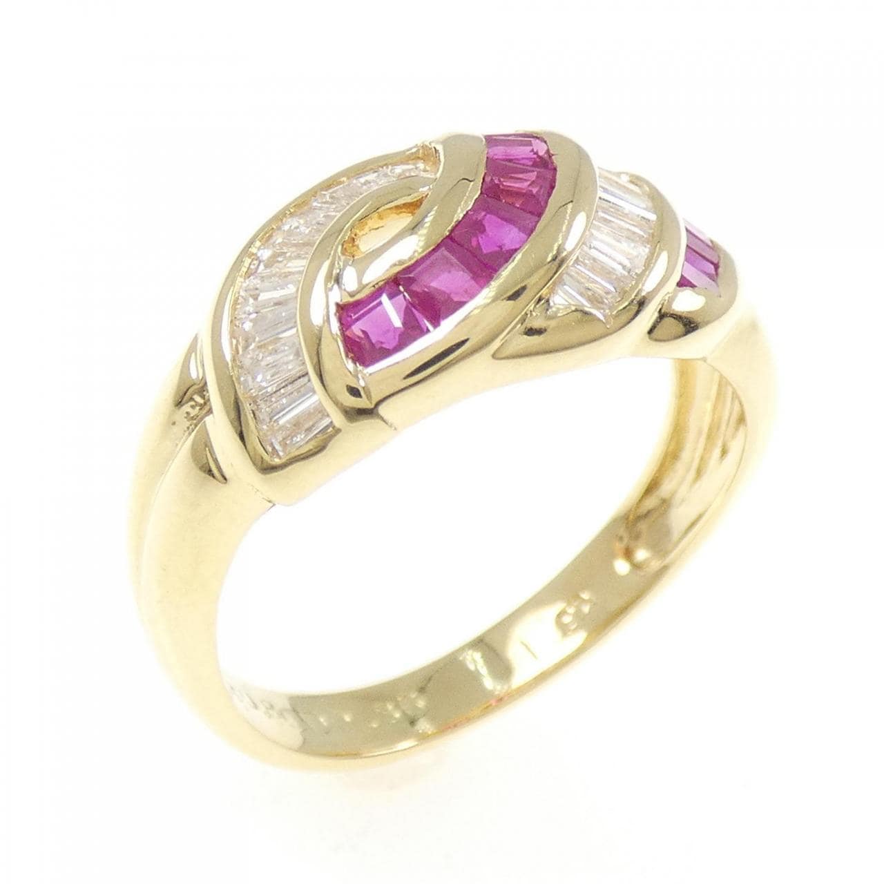 K18YG ルビー リング 0.80CT