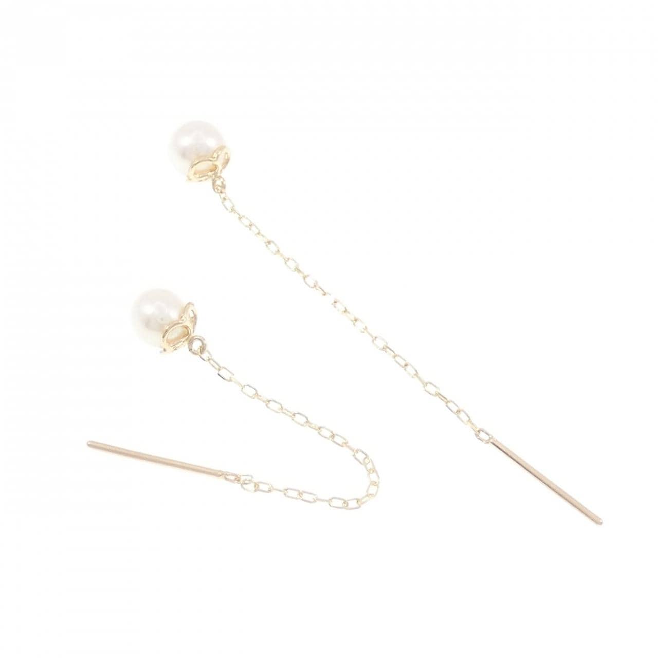 [新品] K10YG淡水珍珠耳环