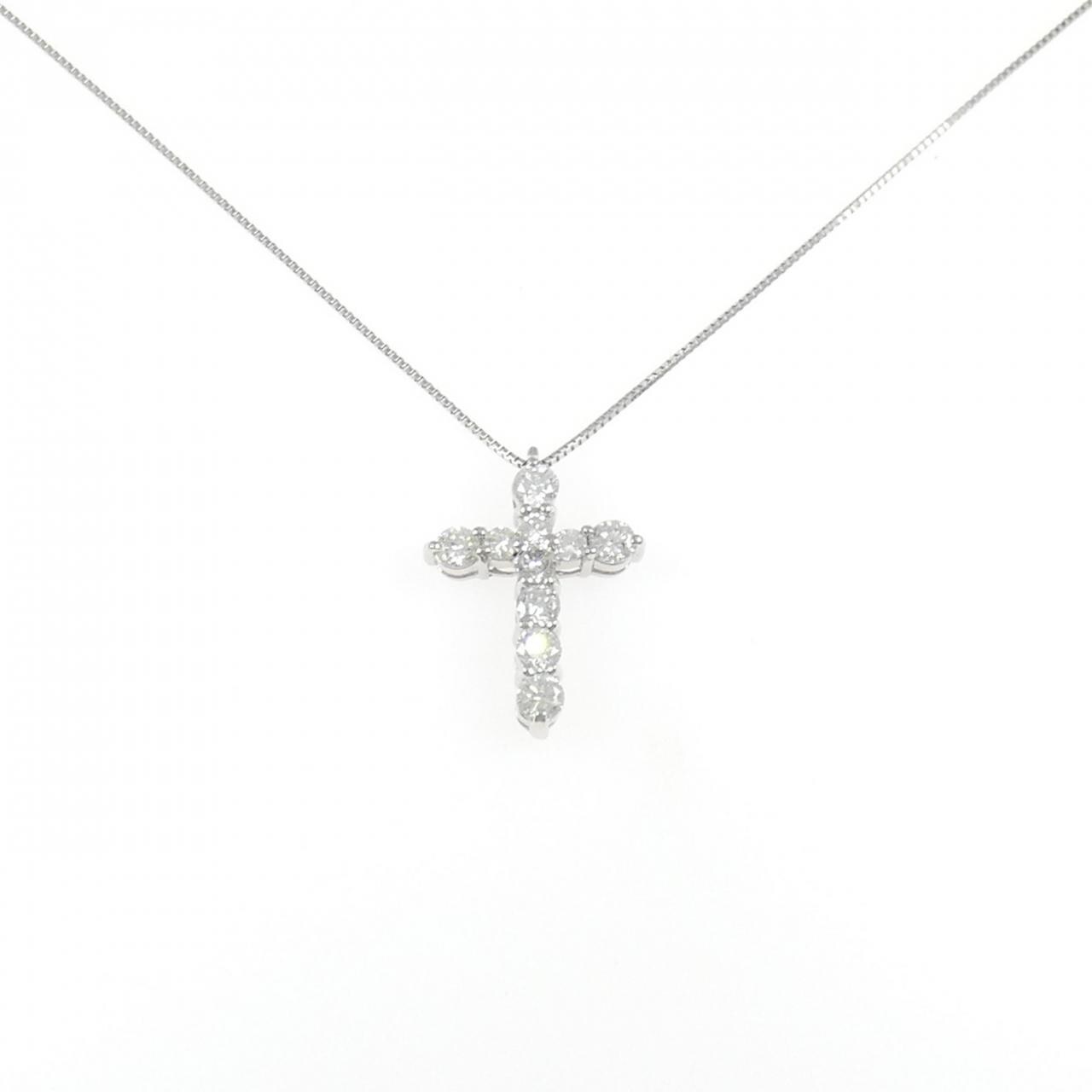 PT900/PT850 クロス ダイヤモンド ネックレス 1.00CT